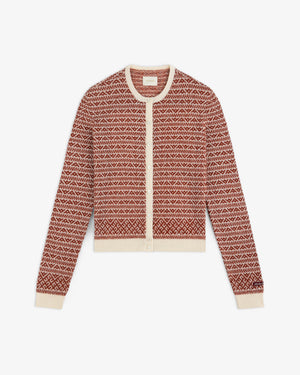 Wool Cashmere Jacquard Cardigan