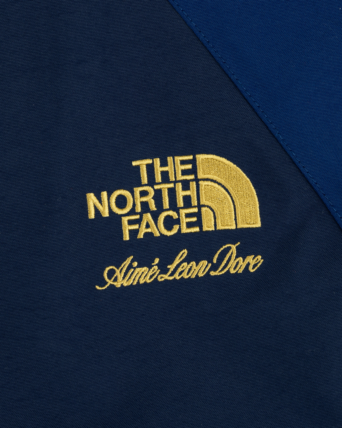 ALD and The North Face logos embroidered on dark blue GORE-TEX 2000 Mountain Jacket.