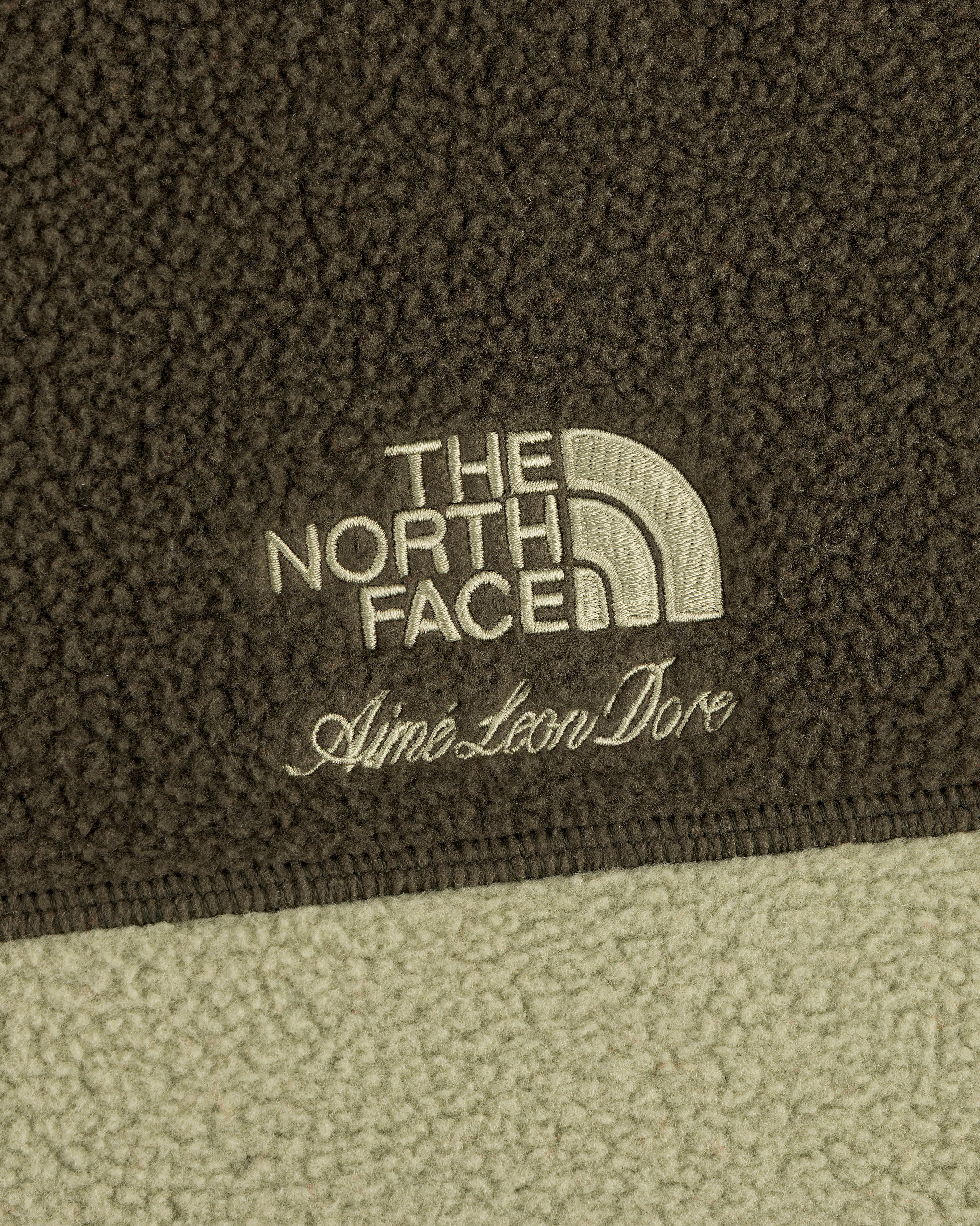 ALD/The North Face ’95 Denali Half-Zip Fleece Pullover in olive/cream, with embroidered logos on two-tone fleece.