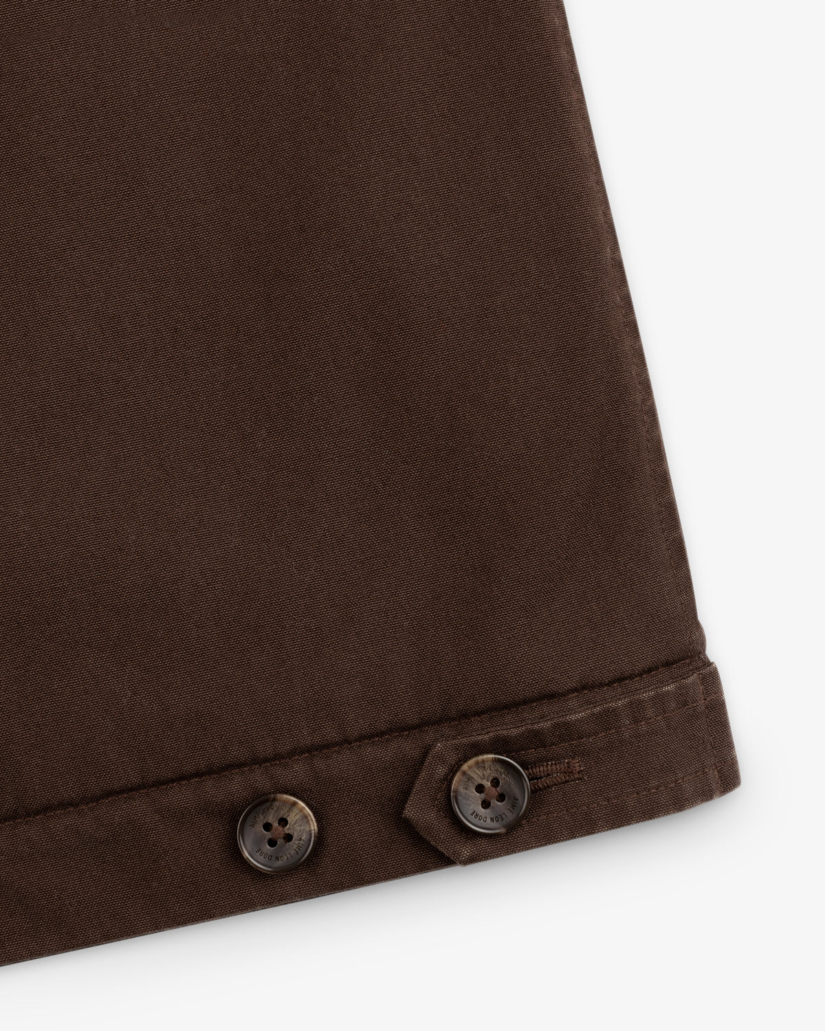 Dark brown Fleece Lined Mechanic Jacket cuff with two buttons.