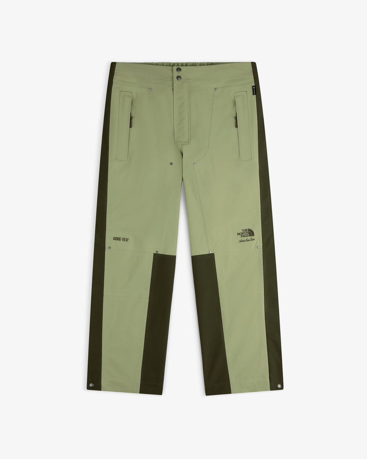 Light/dark green ALD / The North Face GORE-TEX Pant with zip pockets and front logos.