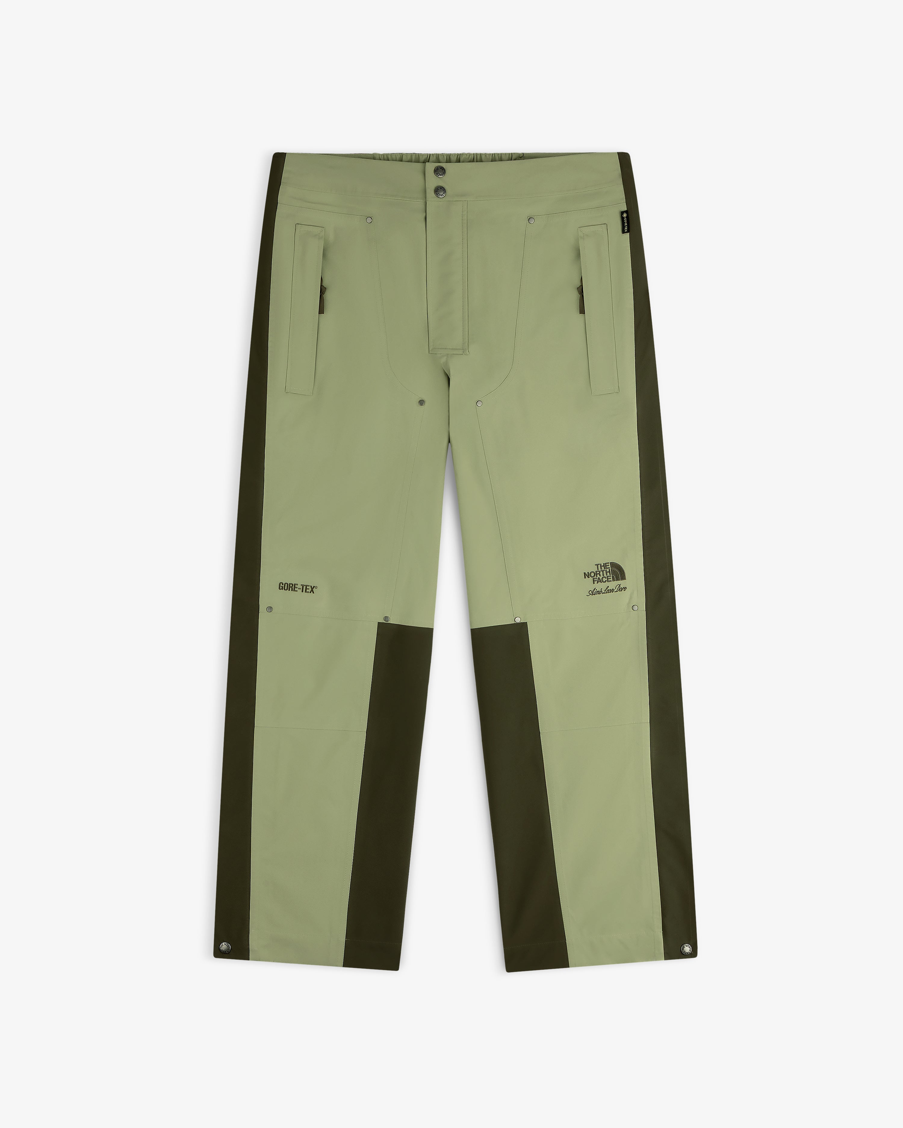 Light/dark green ALD / The North Face GORE-TEX Pant with zip pockets and front logos.