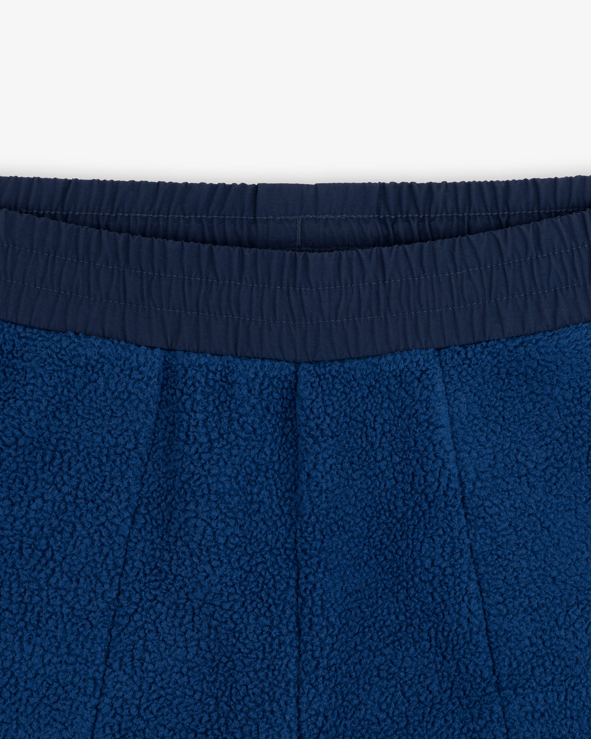 Close-up of ALD / The North Face Denali Fleece Pant with elastic waistband on a white background.