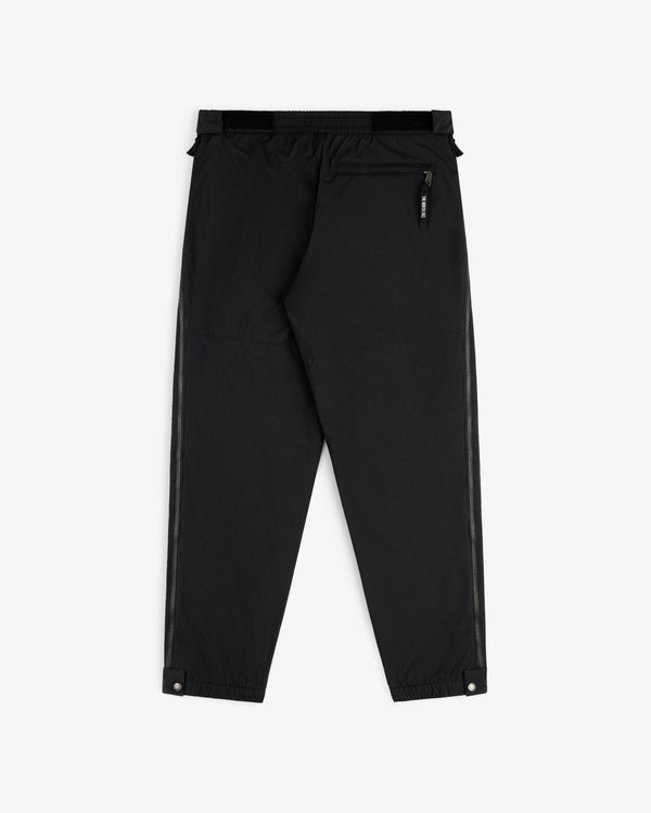 ALD/The North Face Nylon Denali Pant: black nylon with rear zip pocket, side stripes, elastic waist, snap-button cuffs.