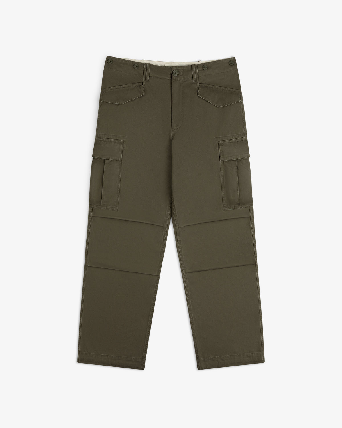 Fatigue Pant in olive green with side pockets, shown flat against a white background.