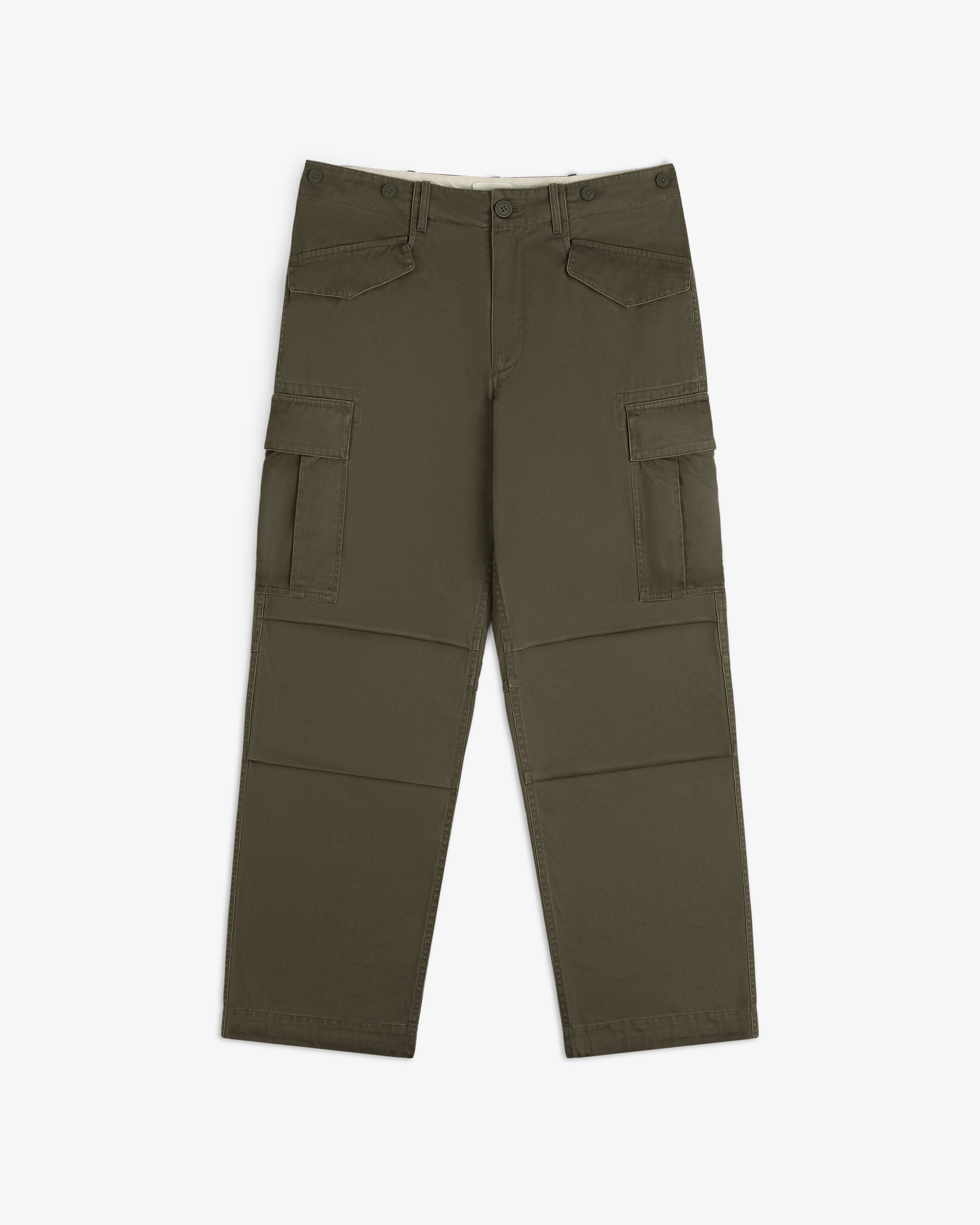 Fatigue Pant in olive green with side pockets, shown flat against a white background.