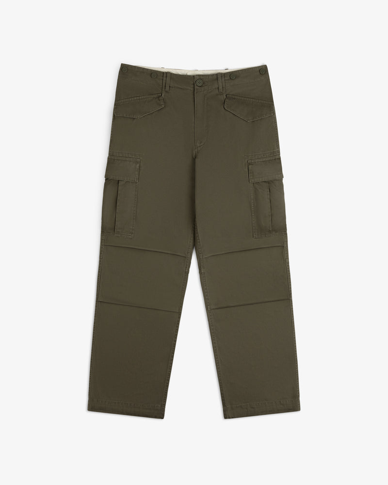 Fatigue Pant in olive green with side pockets, shown flat against a white background.