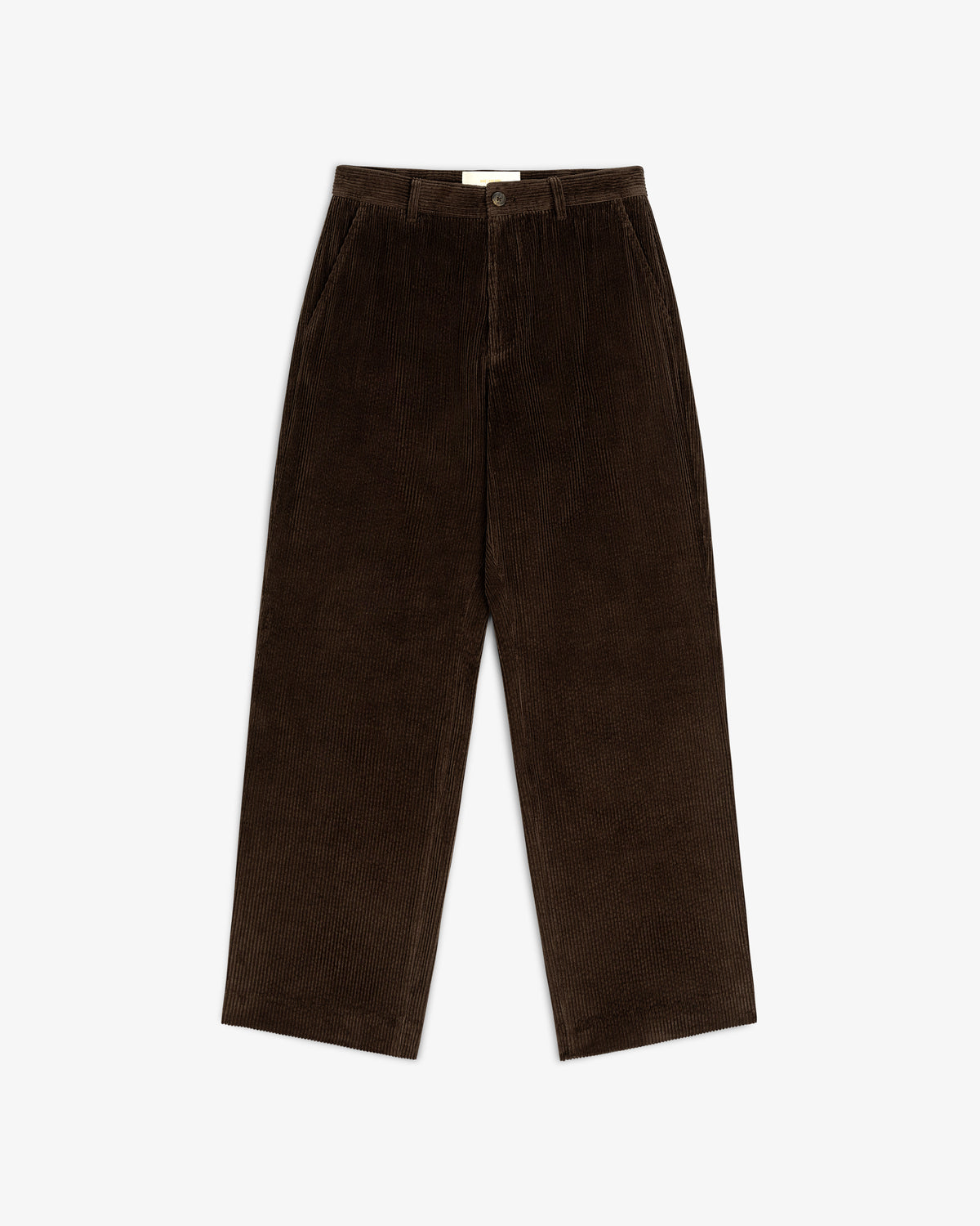 Dark brown Corduroy Trouser with a straight-leg cut.