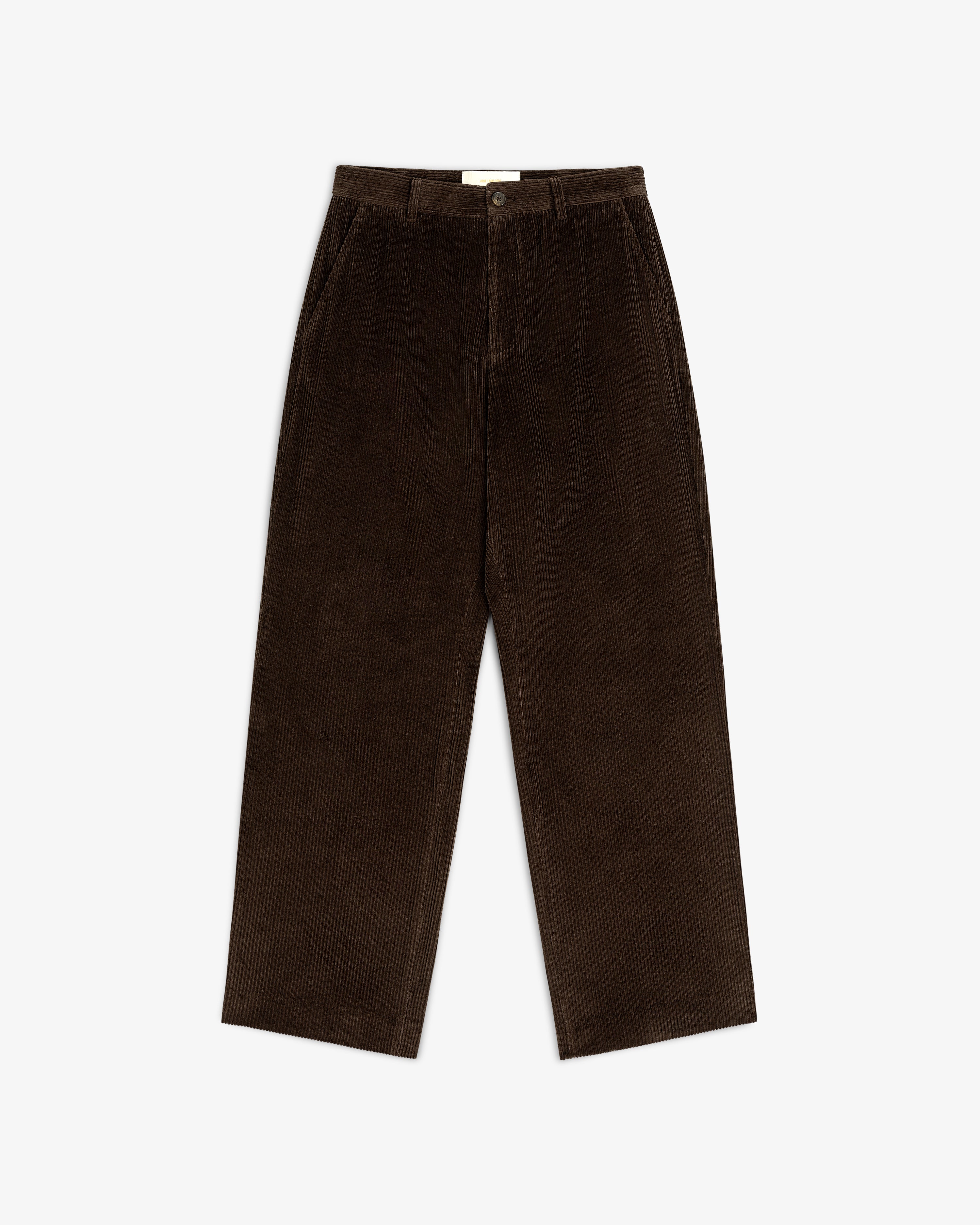 Dark brown Corduroy Trouser with a straight-leg cut.