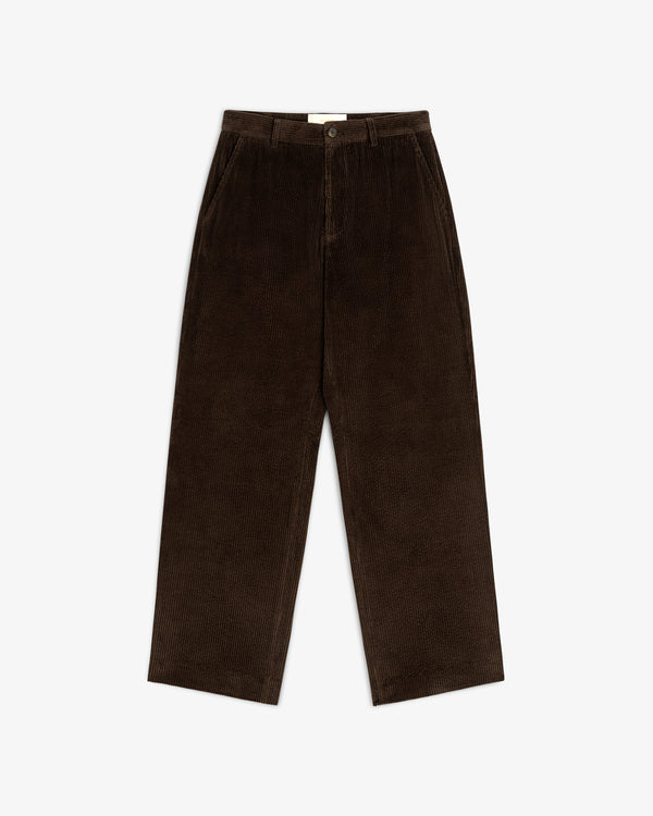 Dark brown Corduroy Trouser with a straight-leg cut.
