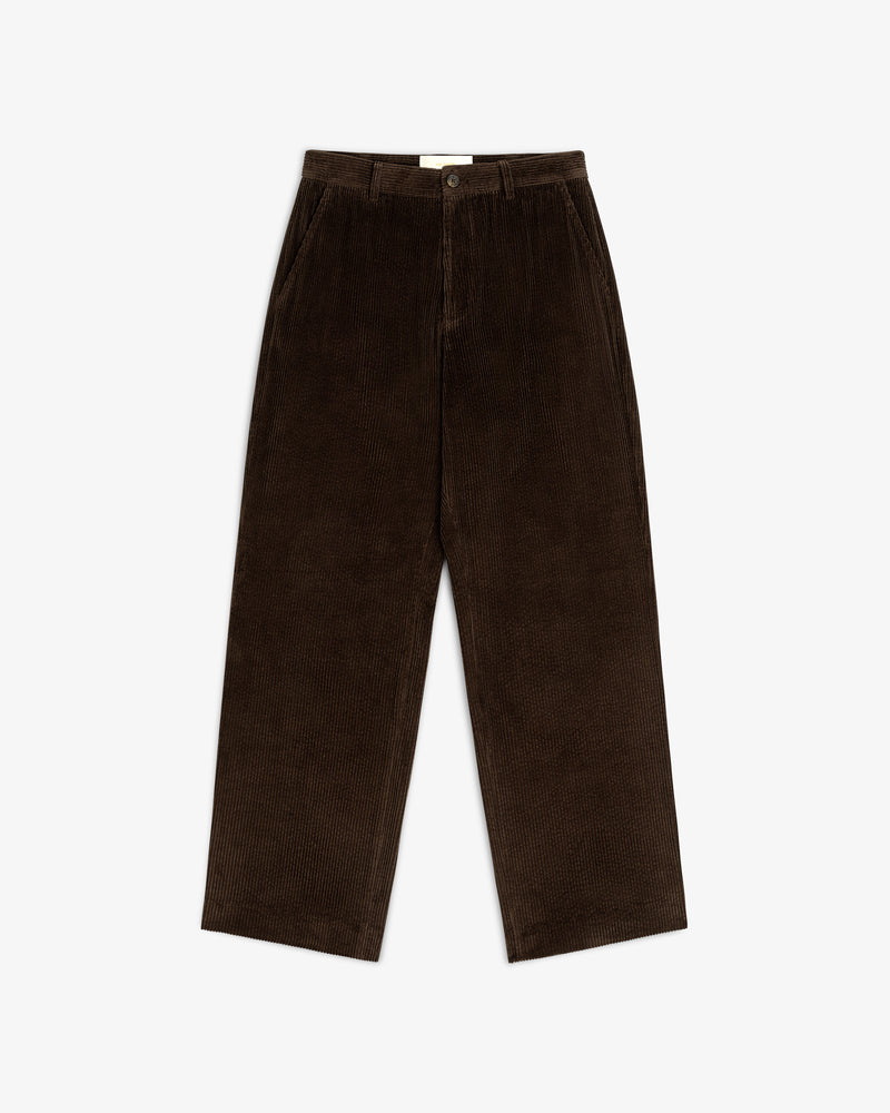 Dark brown Corduroy Trouser with a straight-leg cut.