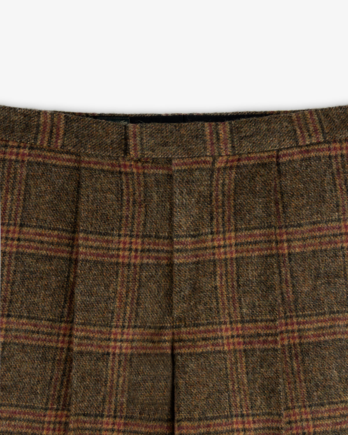 Brown Plaid Tweed Suit Trouser with a pleated waist.