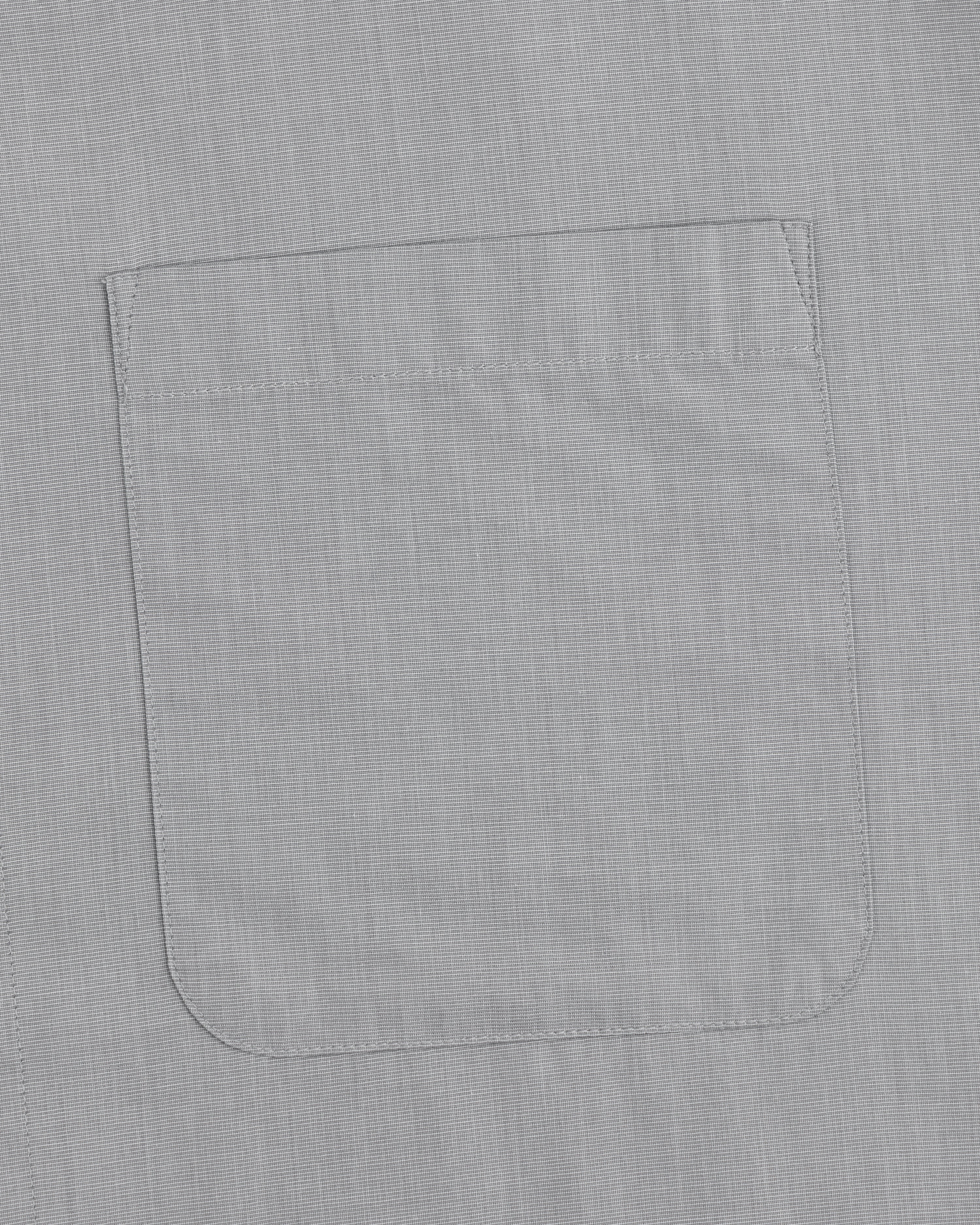 Light gray Poplin Casual Shirt featuring a single rectangular patch pocket on the front.