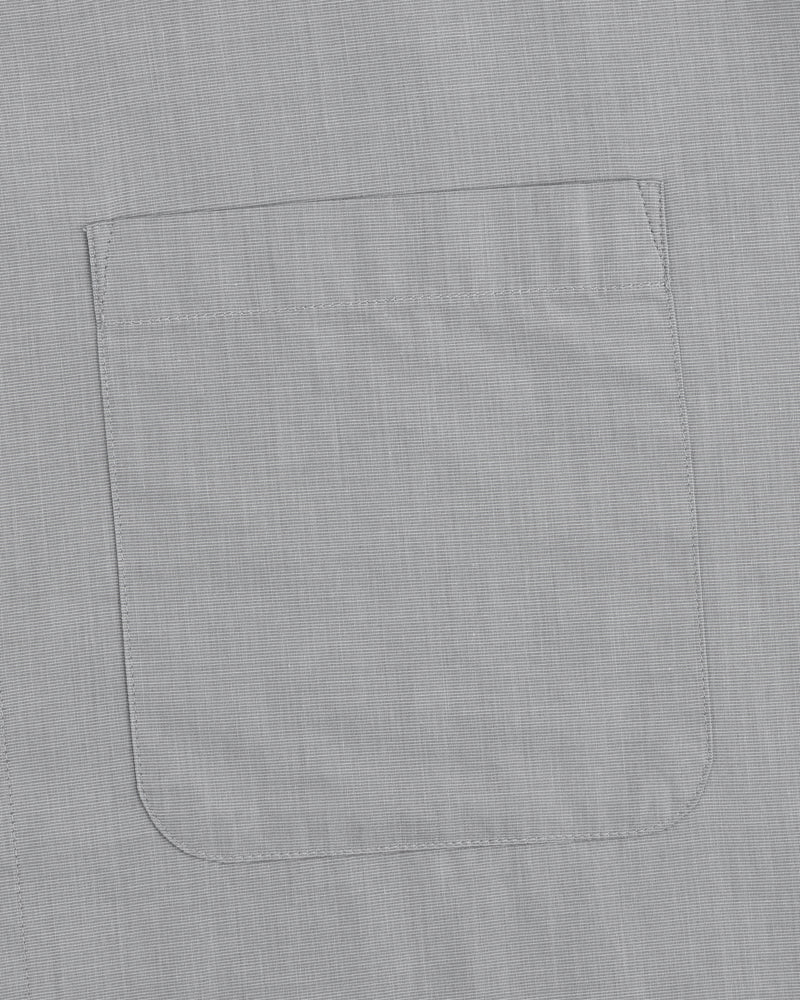 Light gray Poplin Casual Shirt featuring a single rectangular patch pocket on the front.