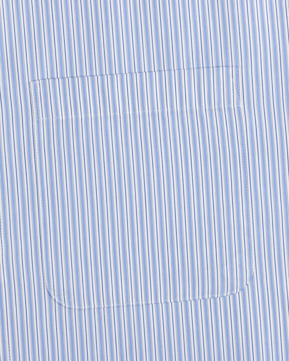 Blue and white striped Poplin Casual Shirt with a visible rectangular pocket on the front.