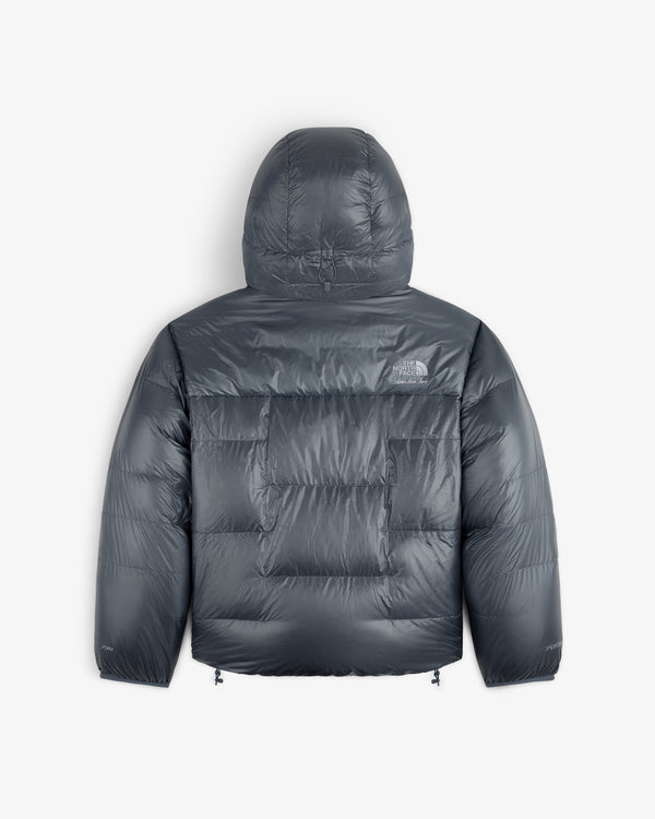 ALD/The North Face Reversible Pertex® Nuptse Jacket in gray with hood, logo on upper back-right.