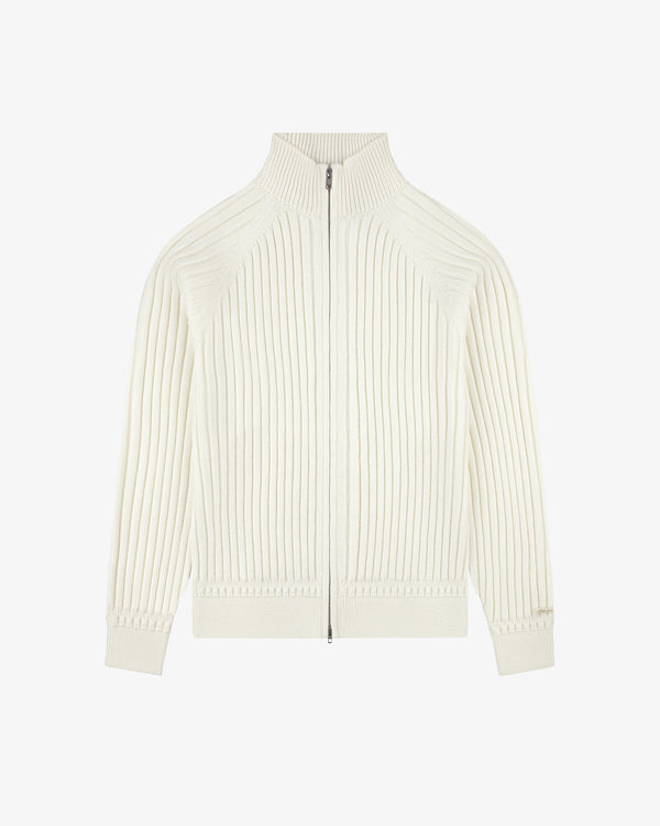 Drop Needle Full-Zip Sweater