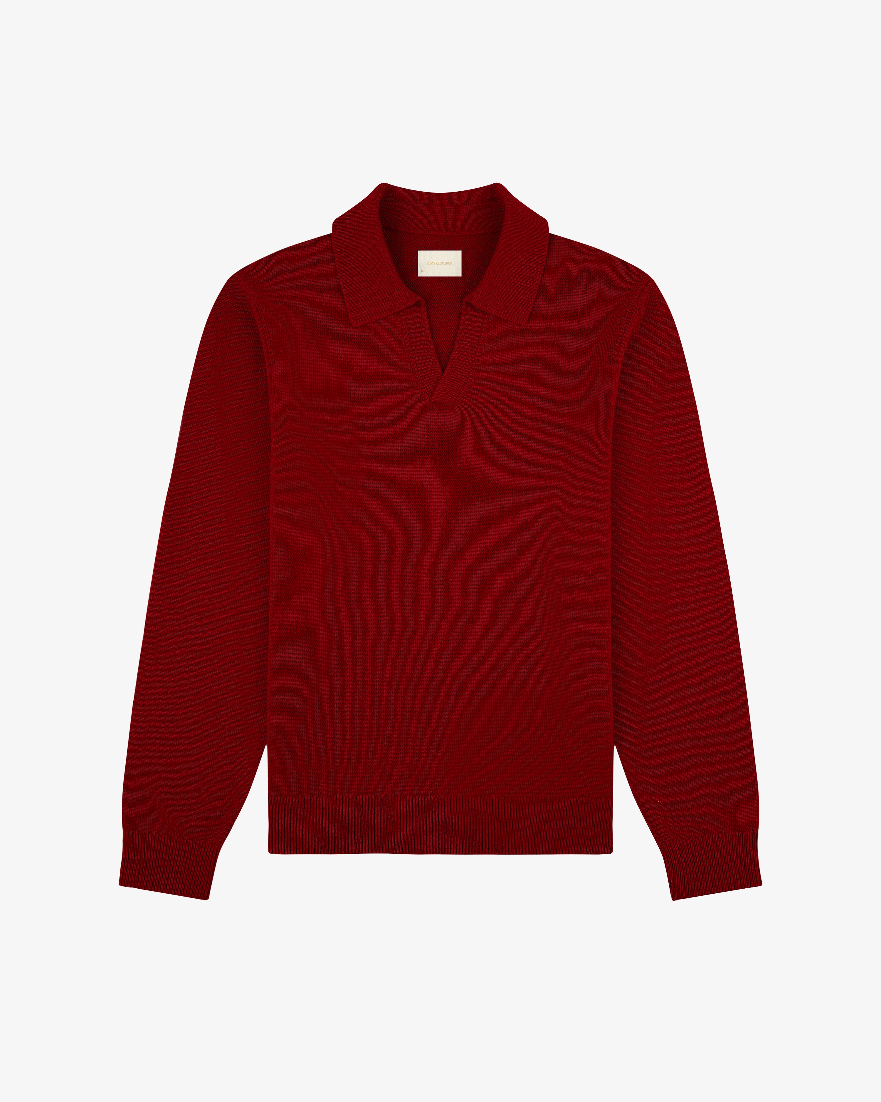 Wool Knit Polo Sweater