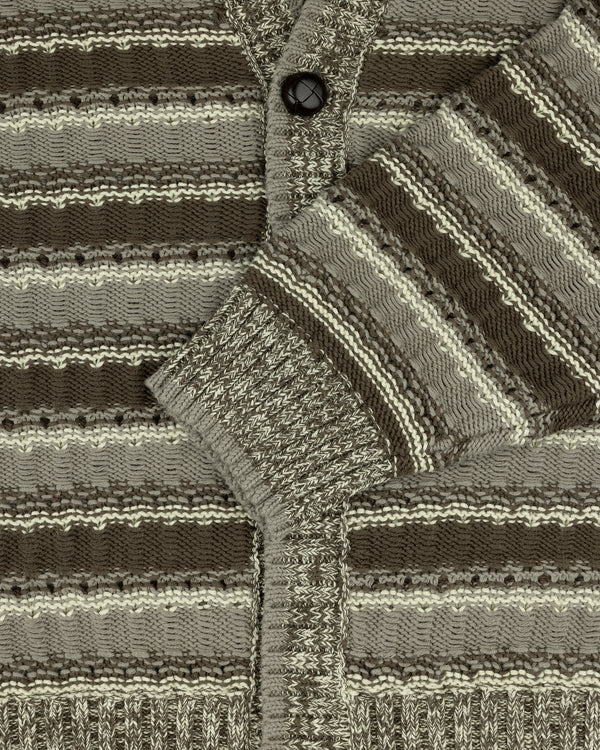 Jacquard Striped Cardigan