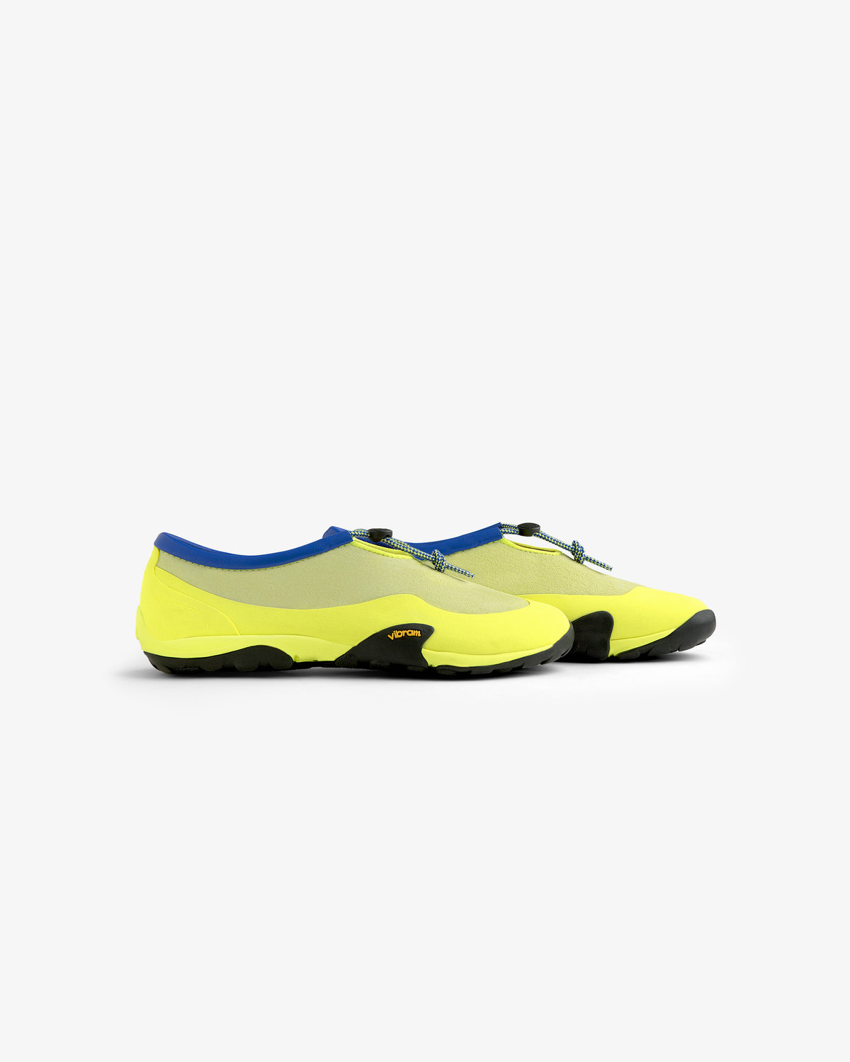 The ALD / New Balance MT10T Sport Shoes in yellow with blue trim and black soles, shown side by side on white.