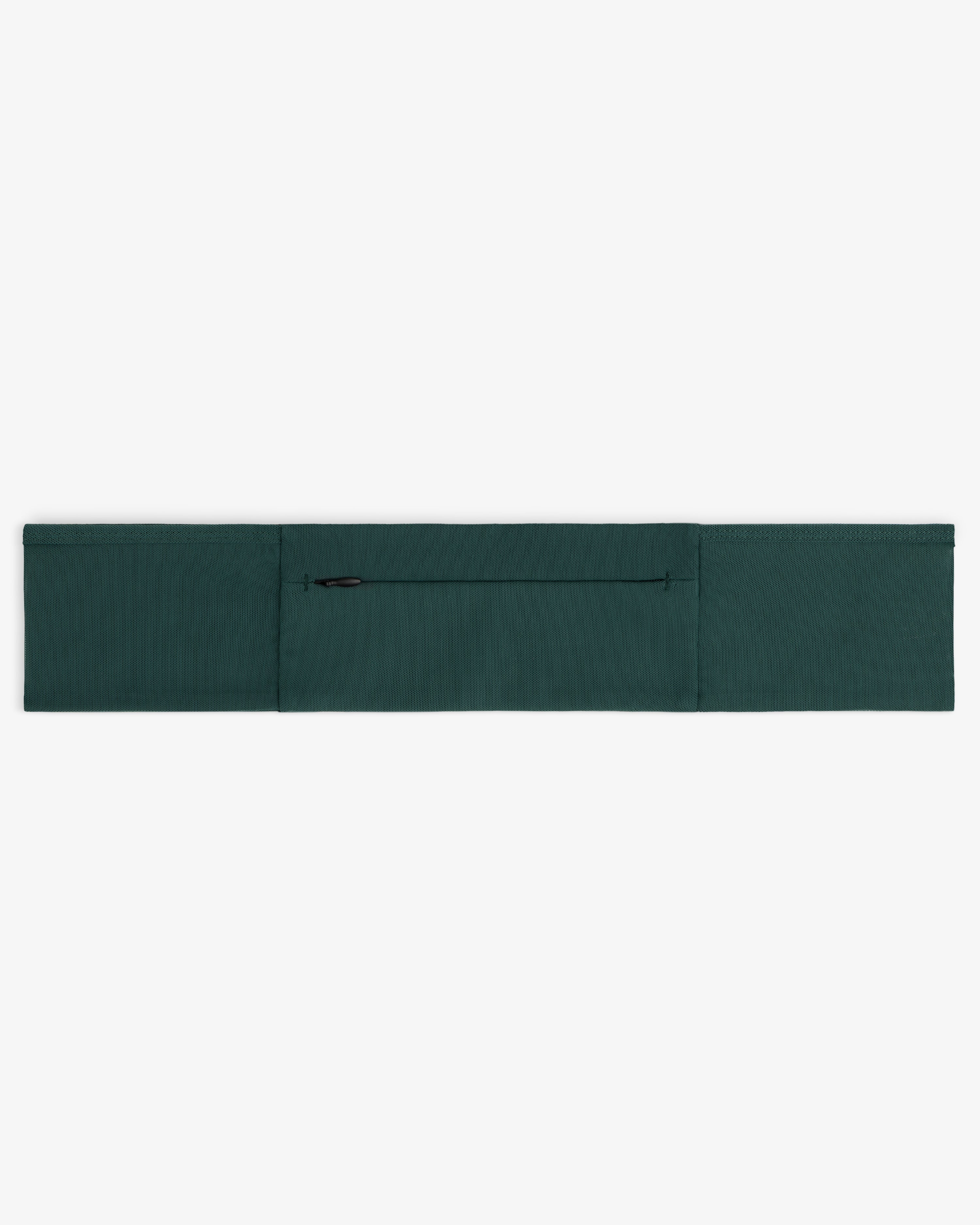 ALD / New Balance Performance Running Belt in dark green with a zippered pocket, shown on a white background.