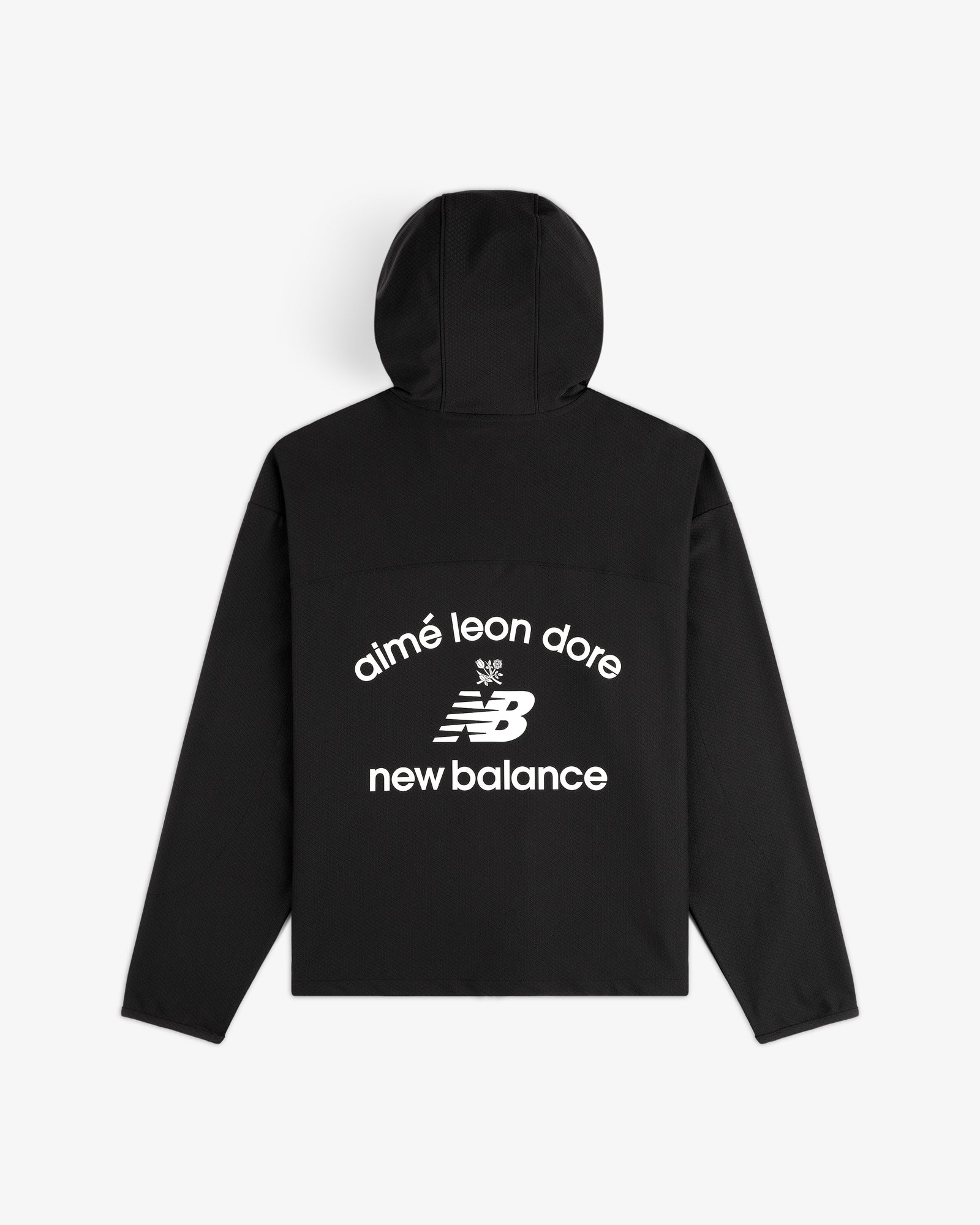 Black ALD / New Balance Full-Zip Warmup Hoodie with white logos on the back.