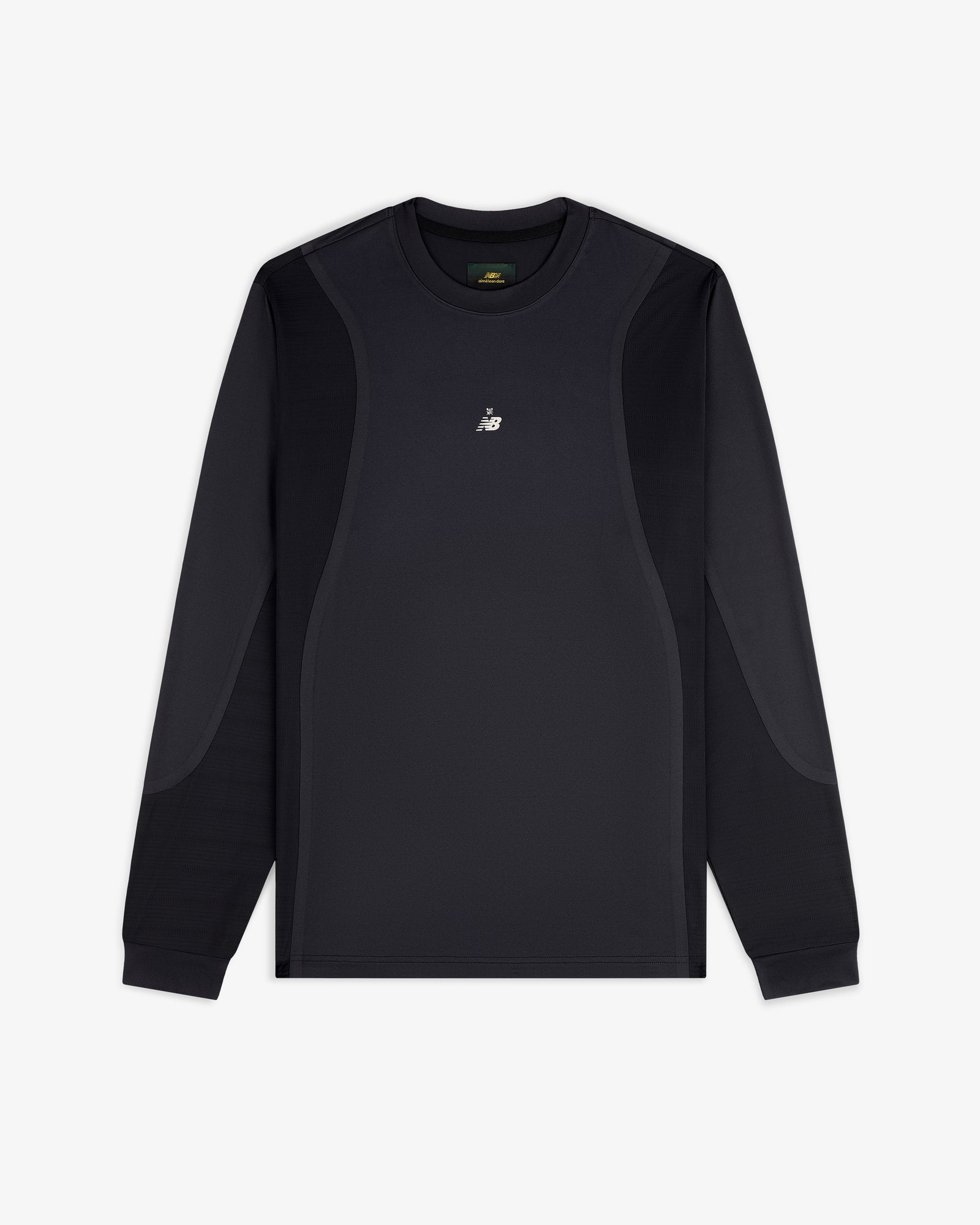 ALD / New Balance Performance Long-Sleeve Tee in black with a small white chest logo, shown on a white background.