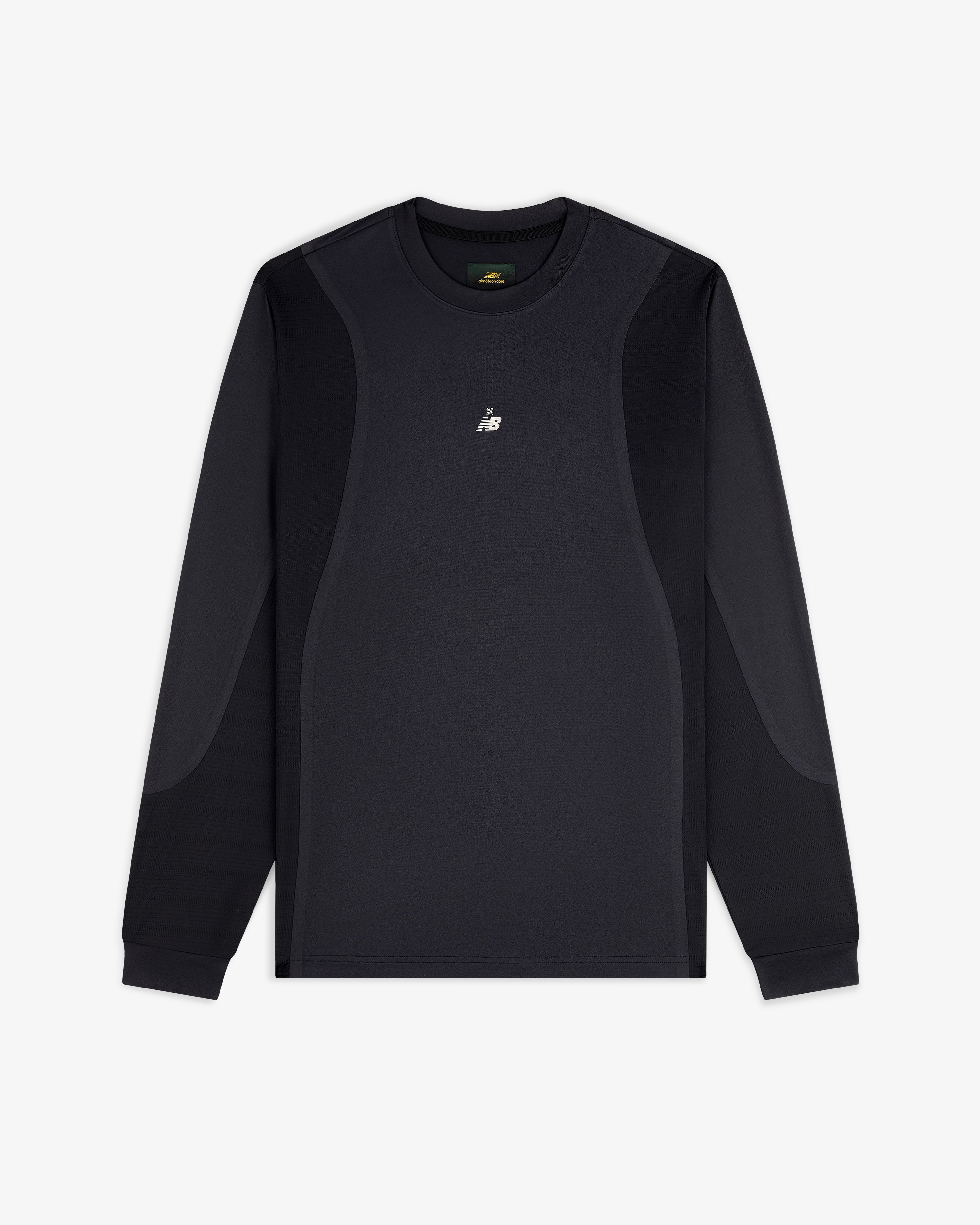 ALD / New Balance Performance Long-Sleeve Tee in black with a small white chest logo, shown on a white background.