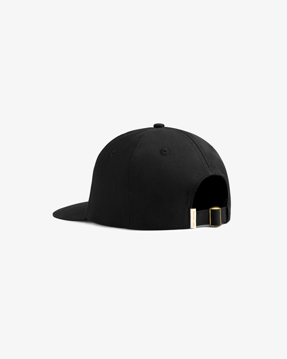 The Core Logo Hat in black is shown from the back, featuring an adjustable strap with a metal buckle.