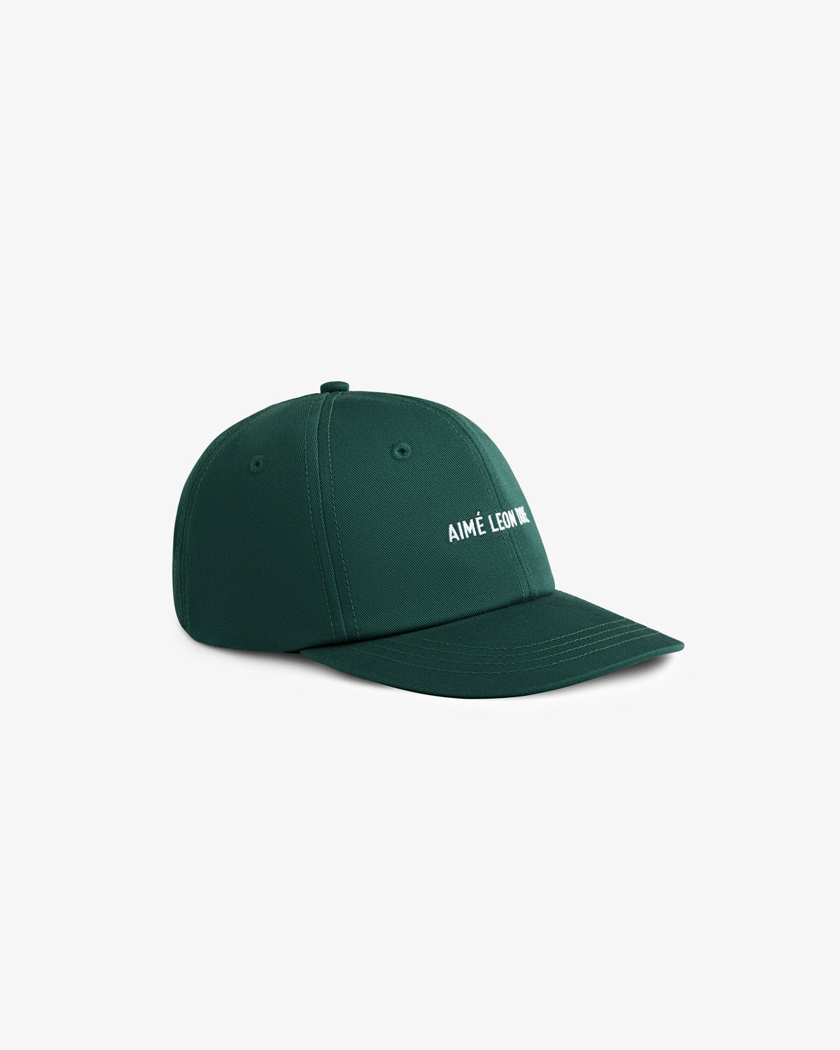 Dark green Core Logo Hat with curved brim and AIMÉ LEON DORE embroidered in white on the front.