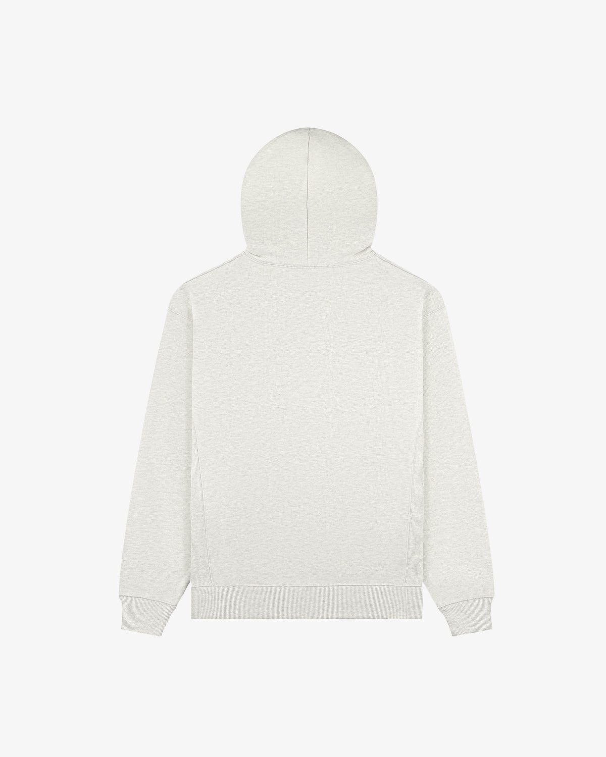Tonal Logo Hoodie in light gray, shown from the back with hood and long sleeves on a white background.