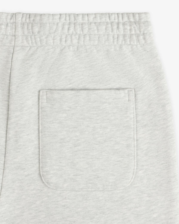 Micro Logo Sweatpants in light gray with an elastic waistband and a rectangular back patch pocket.