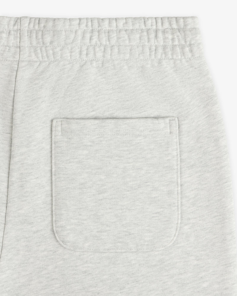 Micro Logo Sweatpants in light gray with an elastic waistband and a rectangular back patch pocket.