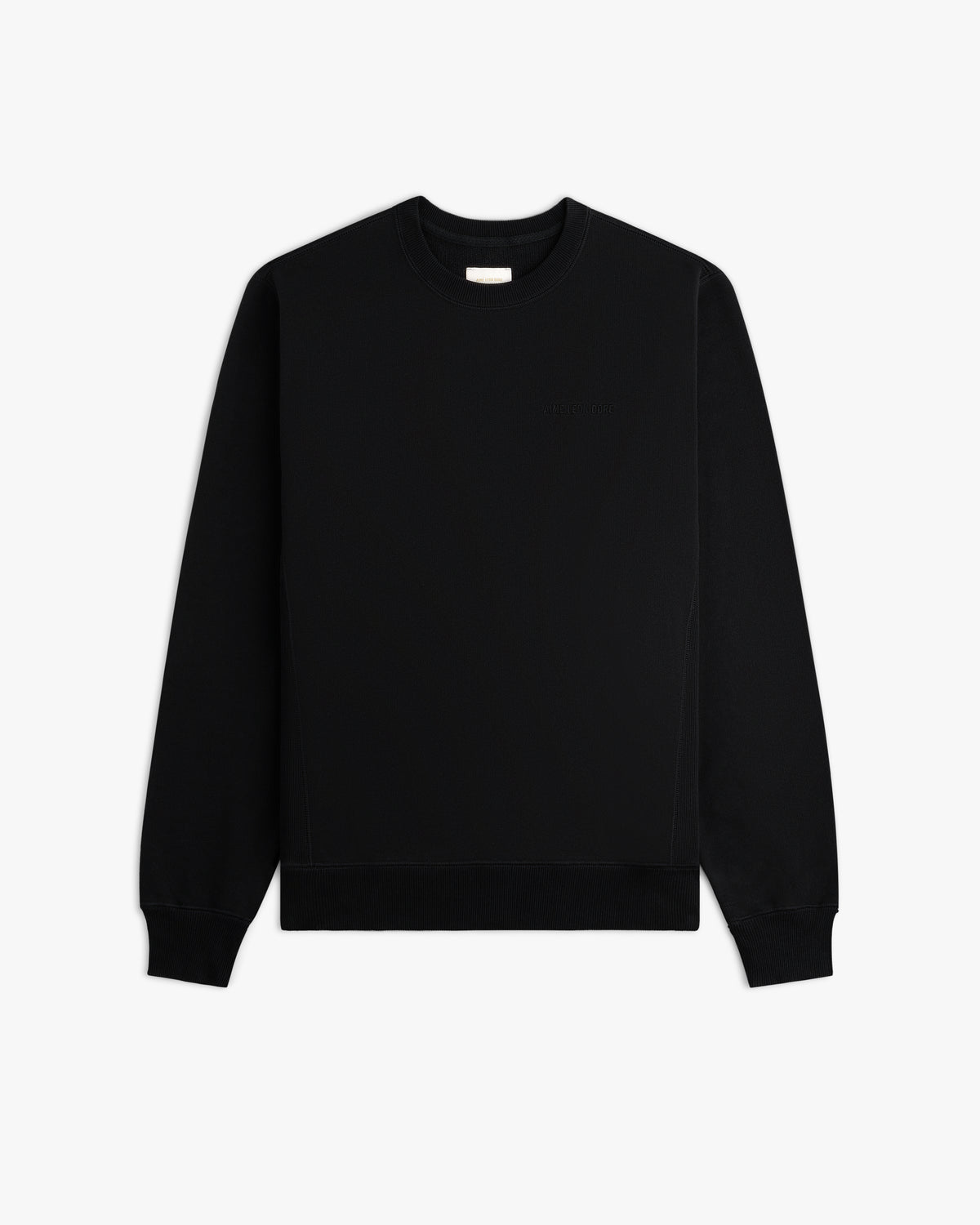 Tonal Logo Crewneck Sweatshirt in black, displayed flat on a white background.