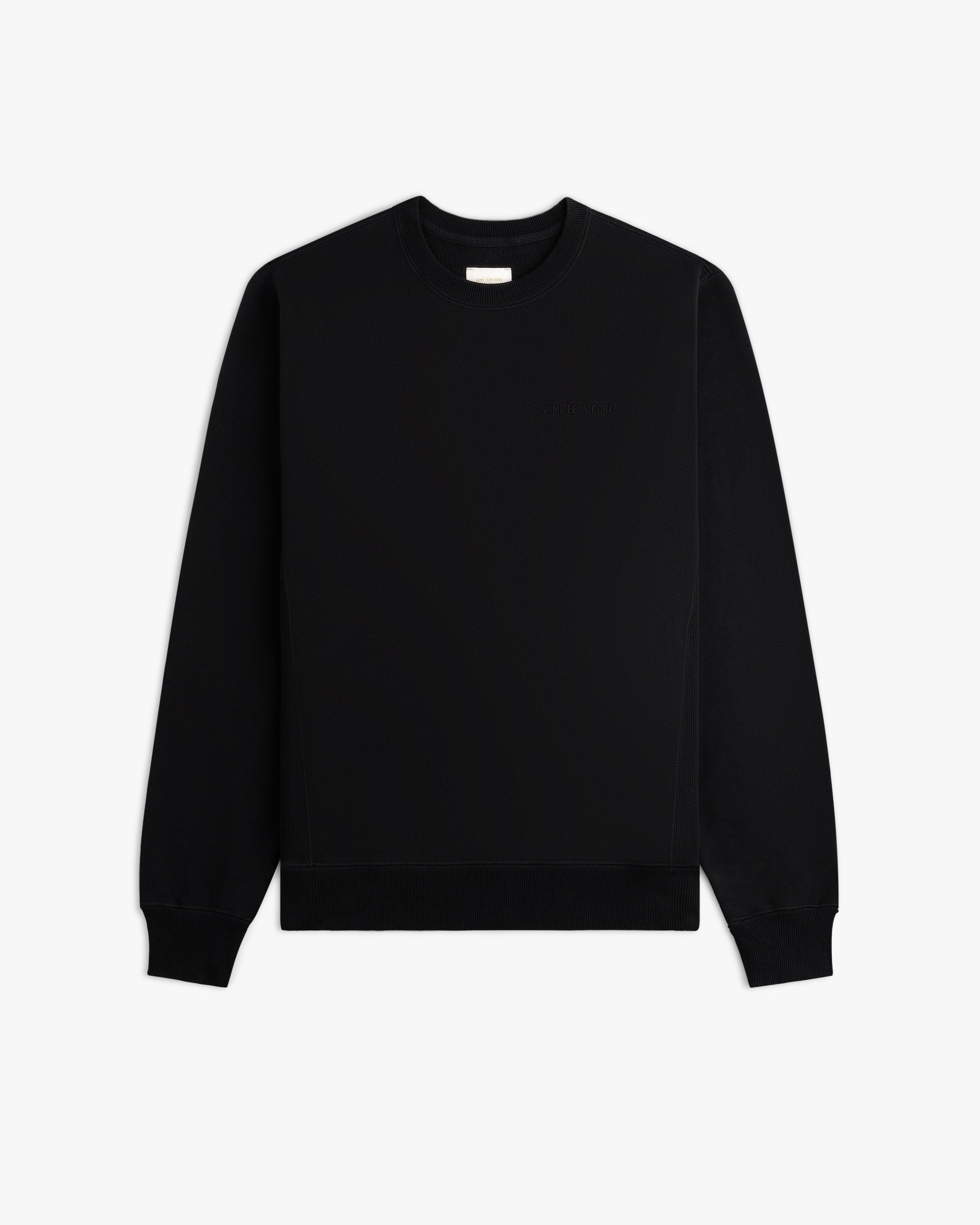 Tonal Logo Crewneck Sweatshirt in black, displayed flat on a white background.