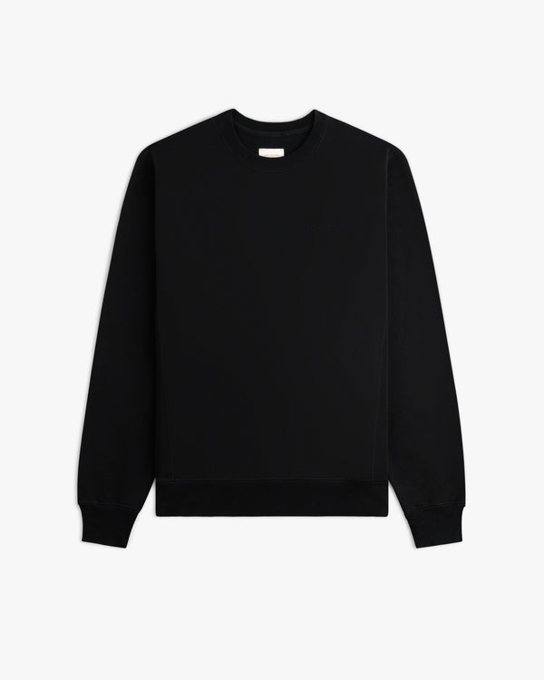 Tonal Logo Crewneck Sweatshirt in black, displayed flat on a white background.