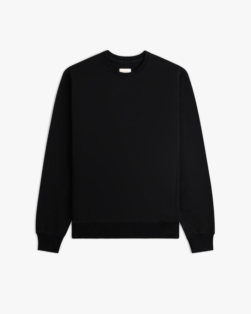 Tonal Logo Crewneck Sweatshirt in black, displayed flat on a white background.