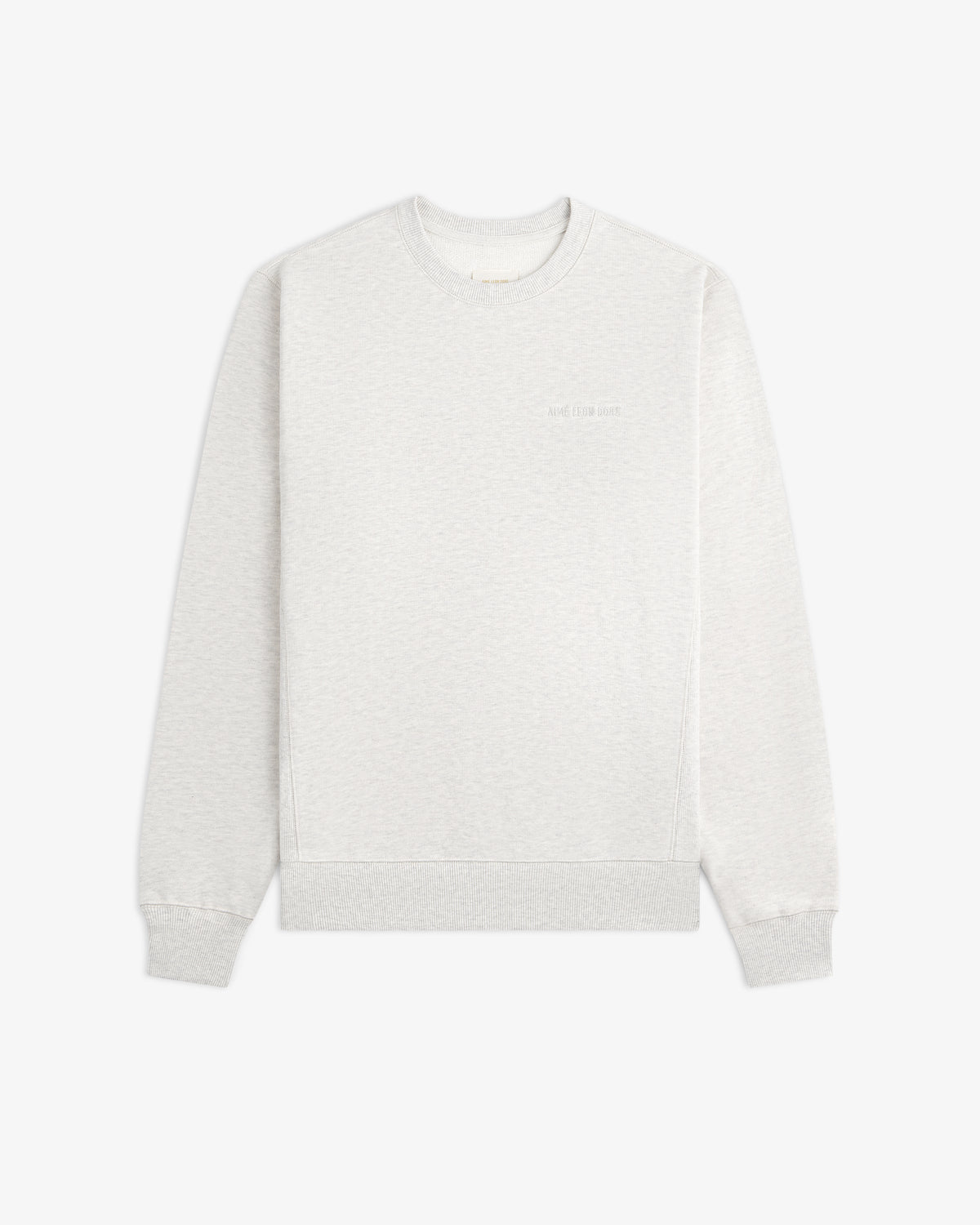 Tonal Logo Crewneck Sweatshirt in light gray with long sleeves and ribbed cuffs, shown on a white background.