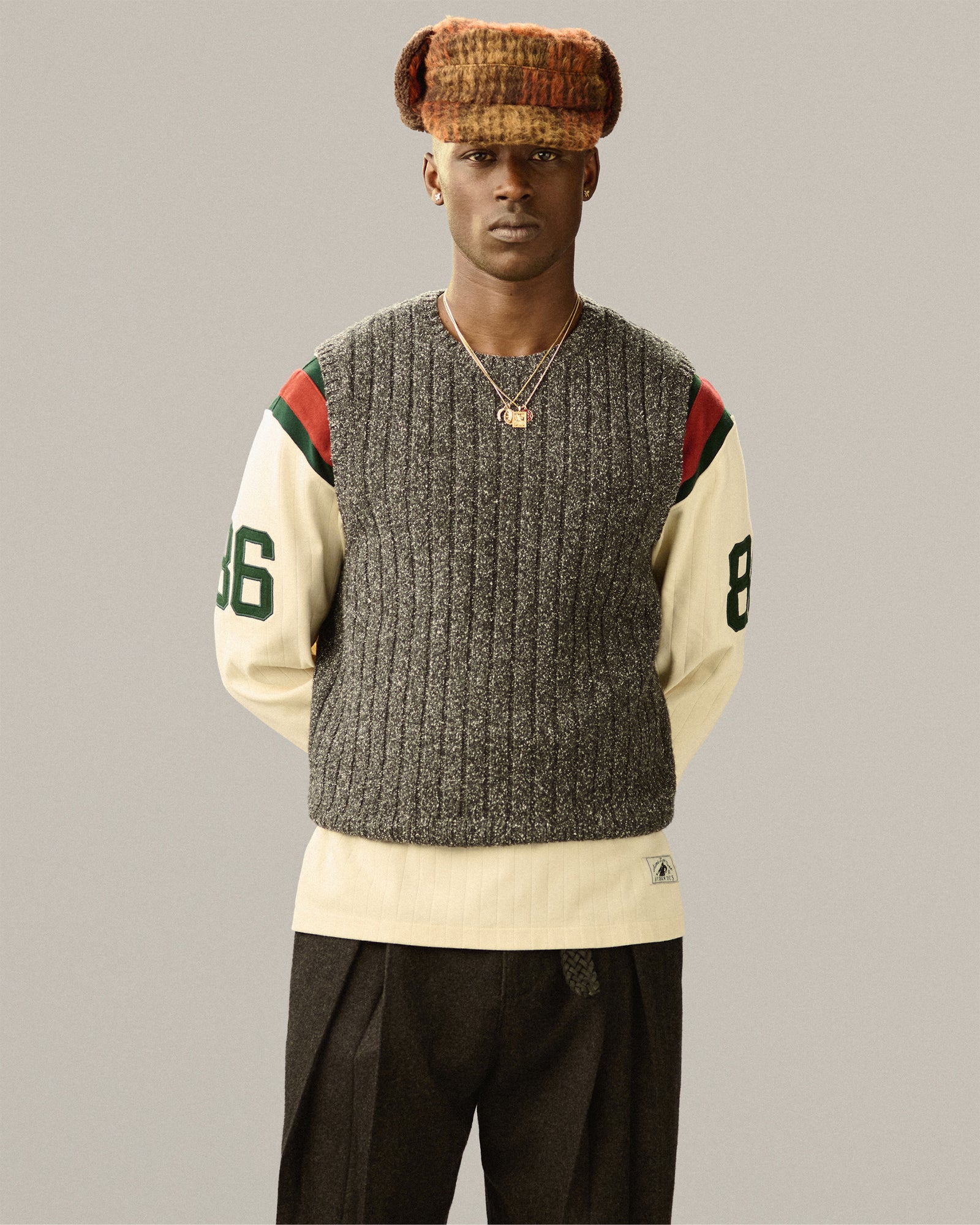 Long-Sleeve Ribbed Football Jersey