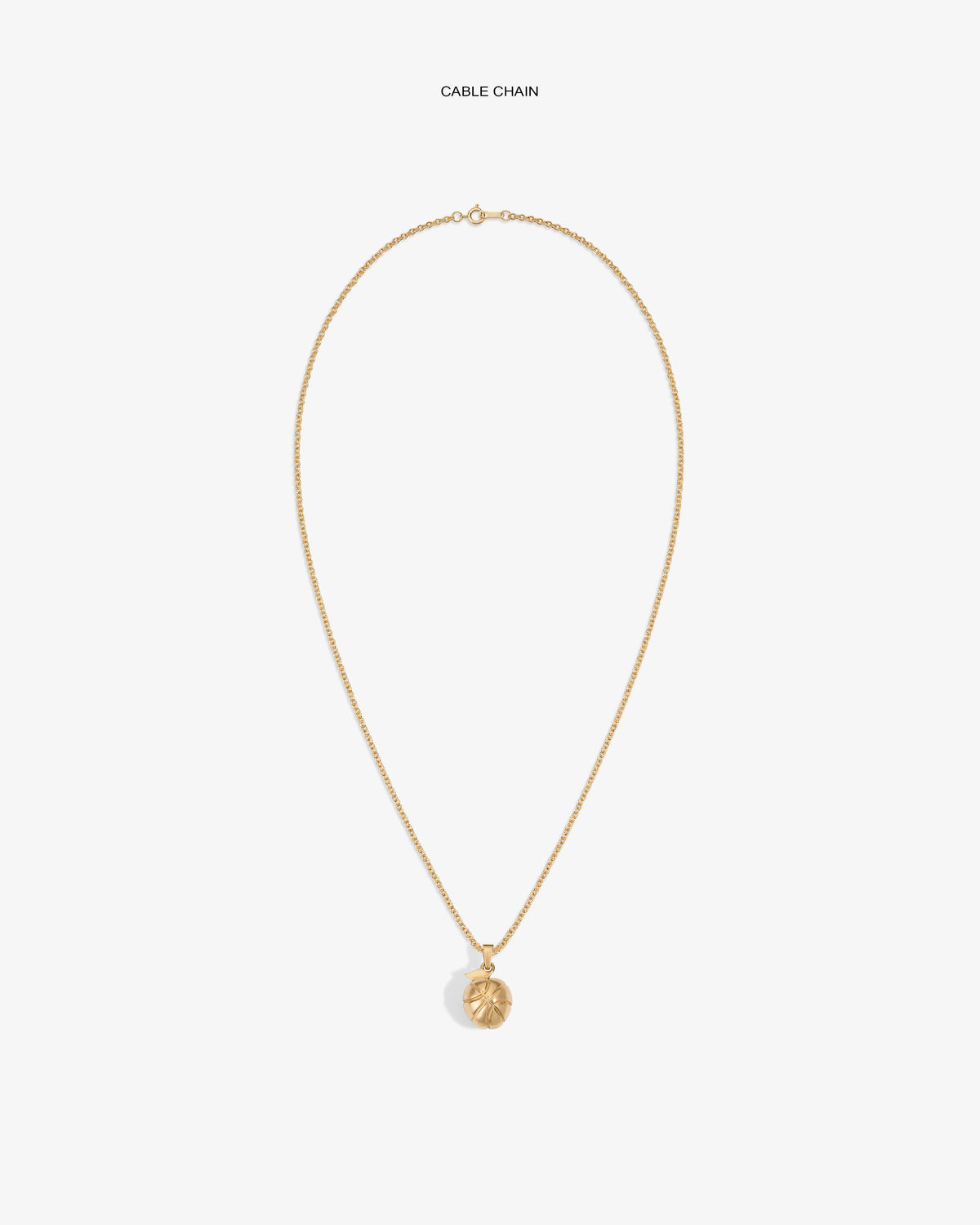 14Kt Sonny Apple Pendant necklace with a gold chain, shown on a white background.