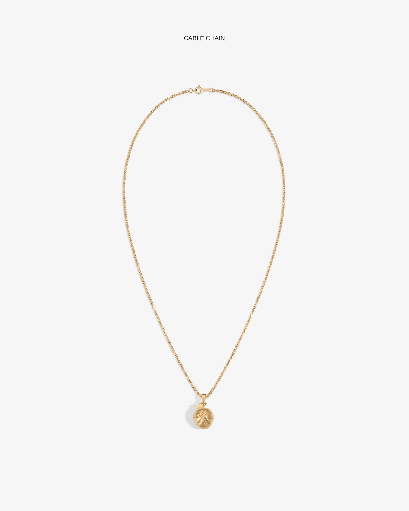 14Kt Sonny Apple Pendant necklace with a gold chain, shown on a white background.