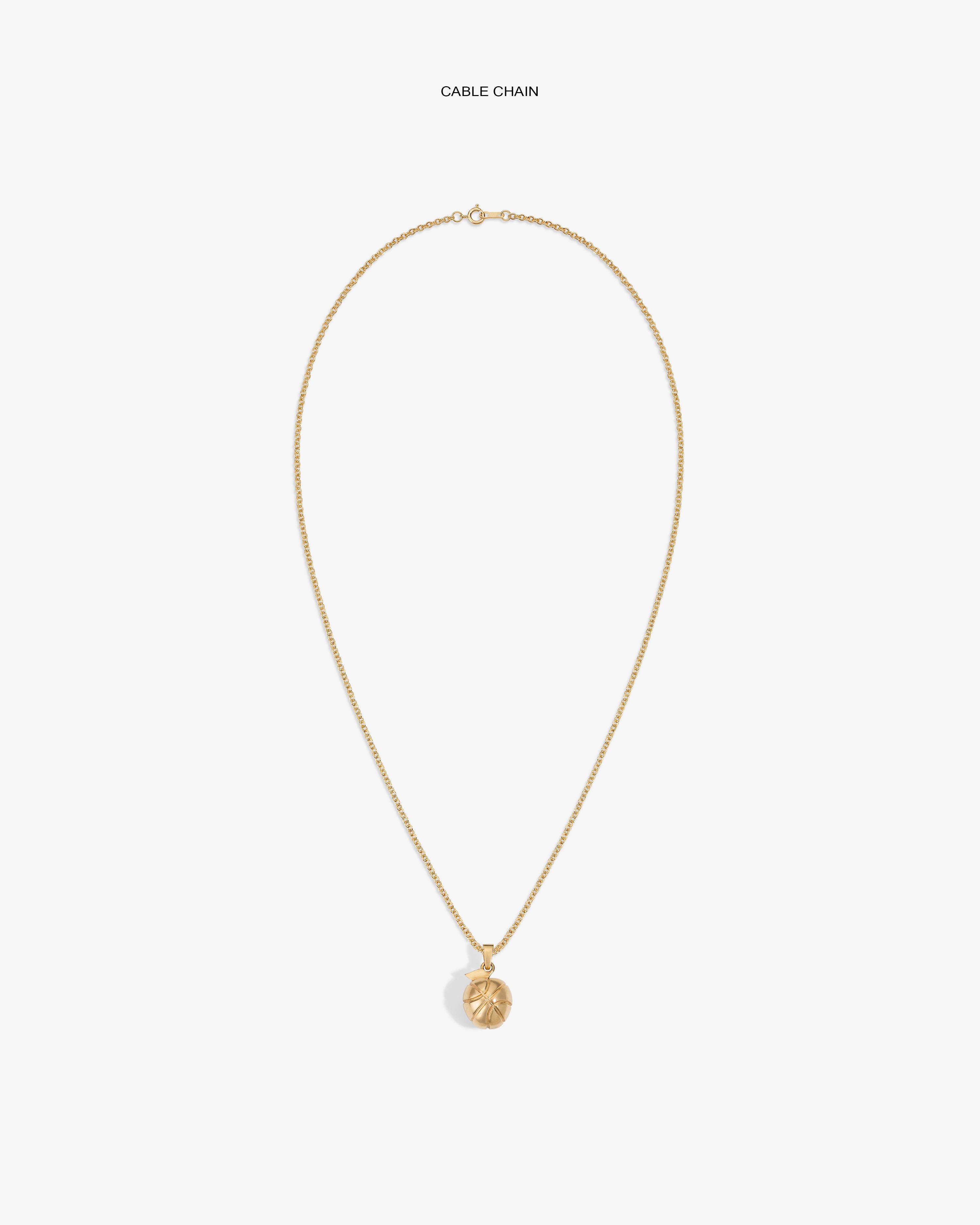14Kt Sonny Apple Pendant necklace with a gold chain, shown on a white background.