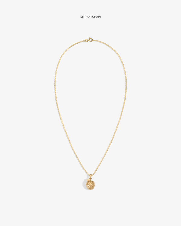 14Kt Sonny Apple Pendant on a gold chain, shown against a plain white background.