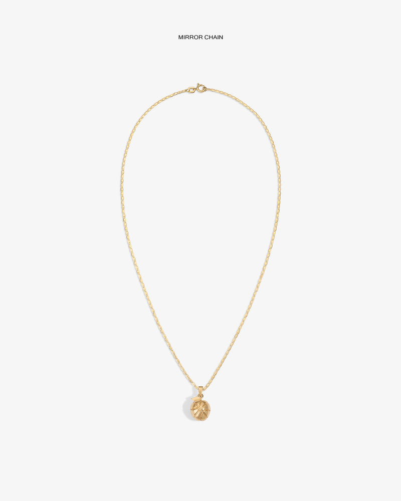 14Kt Sonny Apple Pendant on a gold chain, shown against a plain white background.