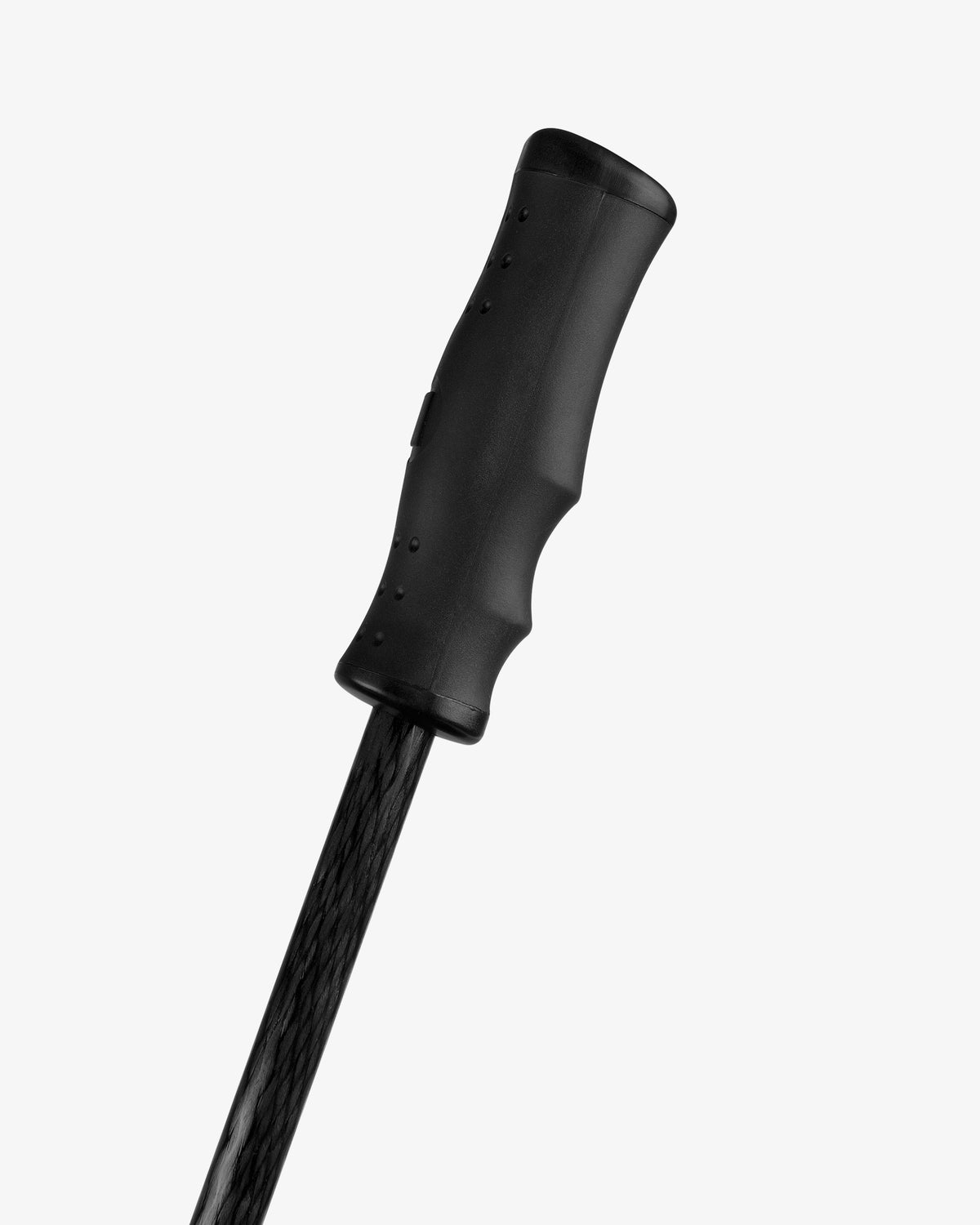 Close-up of the ALD Golf Spectator Umbrella’s black ergonomic handle against a plain white background.