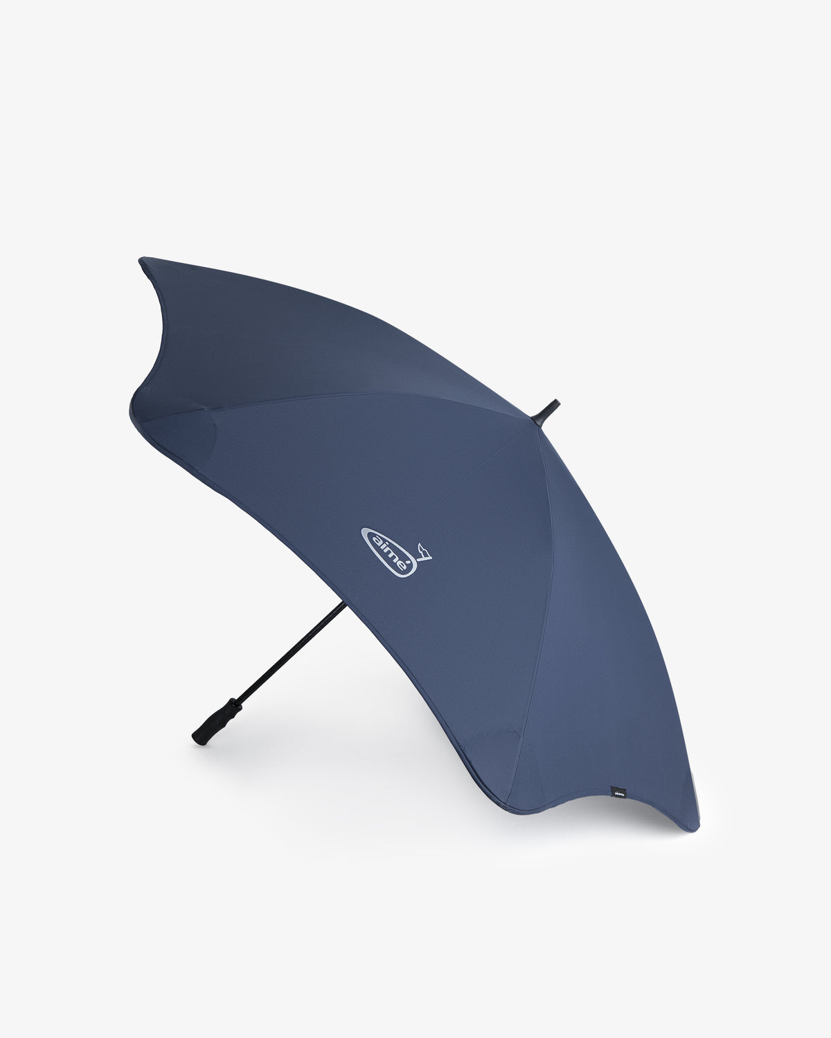The ALD Golf Spectator Umbrella is blue and asymmetrical with a black handle, shown on a plain white background.
