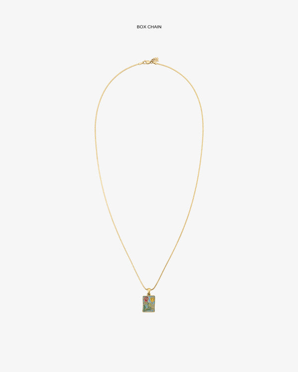 14Kt Gold Stained Glass Crest Pendant