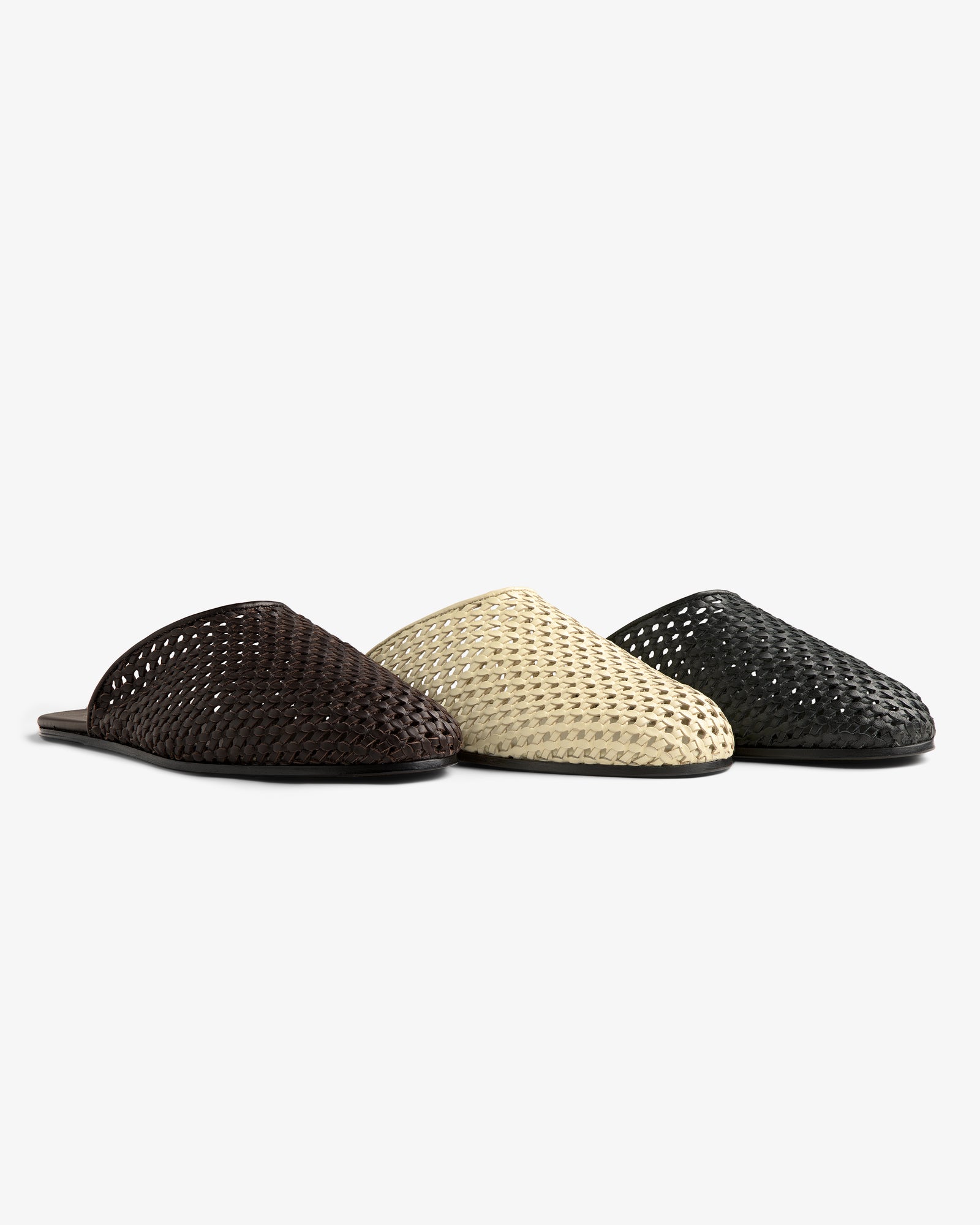 Leather Raffia Mule