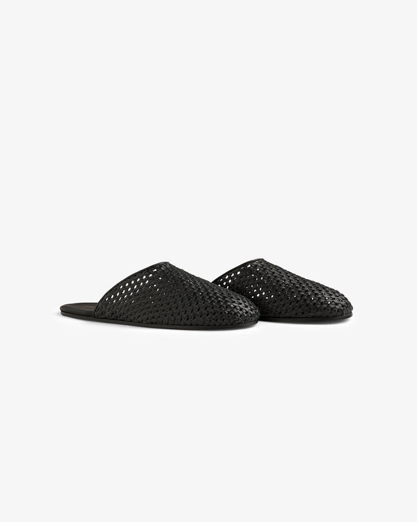 Leather Raffia Mule