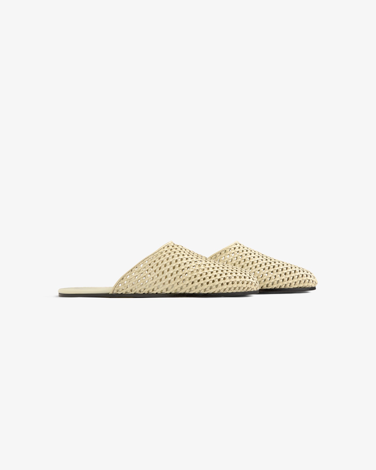 Leather Raffia Mule